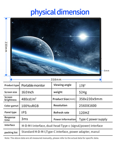 Moniteur portable professionnel de 16 pouces, <span class=keywords><strong>4K</strong></span> UHD, pour console de jeu, design polyvalent, design fiable, écran portable - Product Image 4