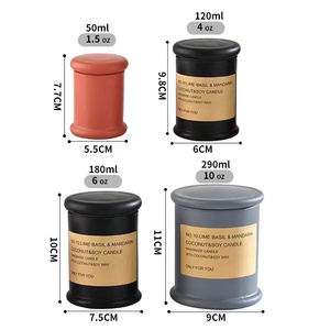 Nuovo Stile Prezzo Competitivo <span class=keywords><strong>Barattolo</strong></span> in <span class=keywords><strong>Vetro</strong></span> Smerigliato Nero Vintage per Candele - Product Image 6