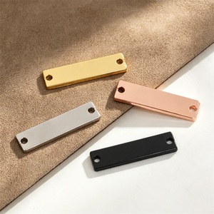 Étiquettes rectangulaires métalliques pour vêtements, en alliage de zinc plaqué, découpées au laser, pour sacs et sacs à main - Product Image 4