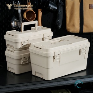 Customizable Logo Multifunctional Outdoor <b>Camping</b> Double Tier Glossy Finish Food-Safe Sit-Down Foldable PP <b>Storage</b> <b>Box</b> for Car - Product Image 2