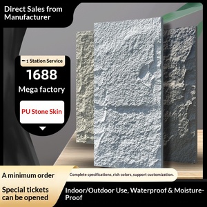 Pierre artificielle en cuir PU, offre spéciale, ultra-fine, légère, vente directe d'usine, polyuréthane, mur extérieur artificiel - Product Image 1