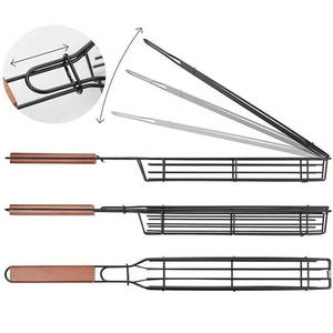 Panier de cuisson portable pour barbecue en acier inoxydable antiadhésif, wok de barbecue, outils de cuisine en plein air, accessoires de cuisine en maille - Product Image 5