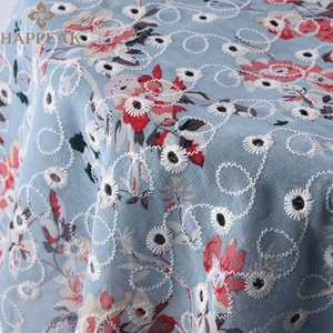 Happeak Tốt Nhất Bán Voan Hoa In Màu Đen Thêu Vải Màu Hồng Voan Thêu Vải Cho Váy Cưới - Product Image 5