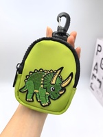 Mini sac à monnaie Oxford avec motif dinosaure, pochette zippée pour écouteurs, porte-clés avec mousqueton pour accrocher au sac à dos