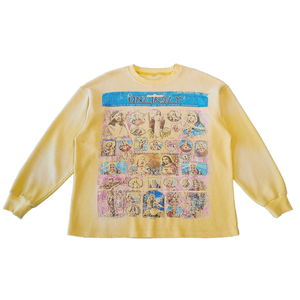 Sudadera térmica de punto gofrado extragrande personalizada, con estampado gráfico vintage lavado, de manga larga, de algodón, estilo streetwear, unisex. - Product Image 1