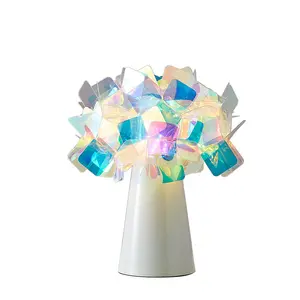 Простая Современная креативная перезаряжаемая декоративная атмосферная лампа в форме цветка светодиодная сенсорная настольная лампа