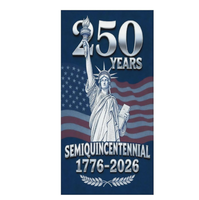 Serviette de plage personnalisée avec logo, motif drapeau USA 250e anniversaire de l'indépendance 1776-2026, sans sable