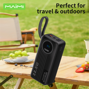 แบตสำรอง <span class=keywords><strong>Maimi</strong></span> 30000mAh ชาร์จเร็<span class=keywords><strong>ว</strong></span> 22.5W PD 20W 5 ช่องเสียบ พร้อมหน้าจอ LED แสดงผลแบบดิจิตอล และสายคล้องคอ พก<span class=keywords><strong>พา</strong></span>สะดวก - Product Image 3