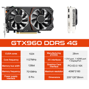 Tarjeta Gráfica OEM GTX960 GDDR5 <span class=keywords><strong>4GB</strong></span> para Juegos, GPU <span class=keywords><strong>GeForce</strong></span> <span class=keywords><strong>GTX</strong></span> <span class=keywords><strong>960</strong></span> al por Mayor, Tarjeta de Video VGA para PC - Product Image 5