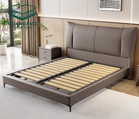 2026 Neues Modernes King-Queen-Size-Bett Luxuriöses Massivholz-Bettgestell Weich Gepolstertes Schlafzimmer Apartment Villa Lederbetten