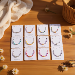 Set di braccialetti con perline Angelina, 12 pezzi, in acciaio inossidabile, con perle finte, stile bohémien, gioielli da donna - Product Image 5