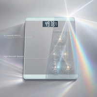 Báscula Digital Moderna con Pantalla LCD de Vidrio Templado Blanco, Monitor de Temperatura, Unidades de Pesaje Electrónicas Profesionales