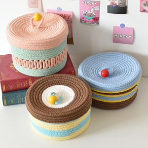 Factory Hot Sale Hand Woven Cotton Rope Baby Tote <b>Basket</b> Organizing Home Decoration - Product Image 4