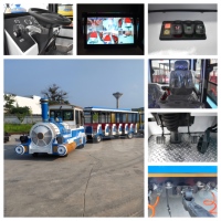 Train sans rails électrique diesel premium Nova Rides 58 places ST-58 Crown Train pour parcs d'attractions, trains touristiques et trains de tourisme