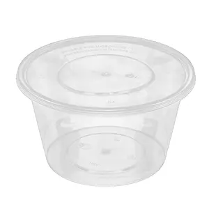 24 OZ Deli Cup Round Clear Plastic Disposable Meal Prep Food Containers wholesale Round Food Storage Box Kitchenware