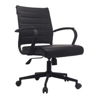 Chaise de bureau moderne en cuir côtelé à dossier bas, réglable, pivotante et réglable en hauteur, pour bureau à domicile et salle de conférence