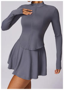 Abbigliamento protettivo estivo a maniche lunghe a prova di UV all'aperto giacche con cappuccio e gonne da Tennis set Fitness da palestra - Product Image 2