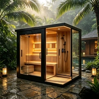 La surface de la salle de douche et de sauna Hemlock est lisse et brillante, appuyant agréablement sur elle sans coller.