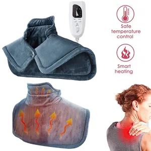Electric Heating Pad for Neck and Shoulders Pain Relief, 6 Heat Settings 4 Auto-Off Large Weighted Neck Heating Pad