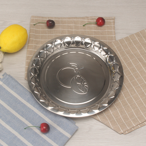 Vaisselle en gros, assiettes, ensemble de pates et bols en acier inoxydable, ensemble de plateau rond en métal en vrac pour la maison, l'école - Product Image 6
