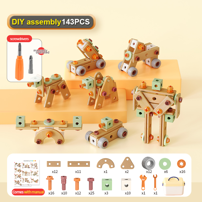 Juego de 143 piezas-Tornillos manuales + caja de almacenamiento-caja de color