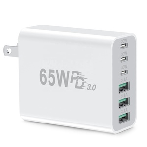 Hnt 65W pd3.0 sạc nhanh chúng tôi/EU Cắm 6 cổng sạc nhanh CE FCC chứng nhận điện thoại di động sạc Adapter - Product Image 1