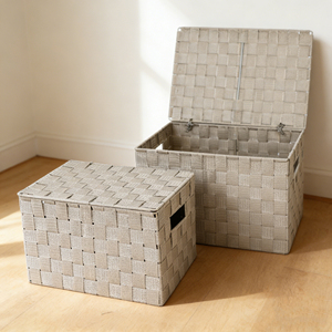 Paniers de rangement rectangulaires multifonctionnels en PP écologique avec cadre métallique, style simple, tolérance de haute précision pour jouets et livres - Product Image 1