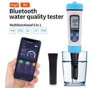 PH-mètre numérique 5 en 1 avec stylo de qualité de l'eau à dents bleues EC TDS testeur d'eau de température de sel SG pour piscine hydroponique d'aquarium