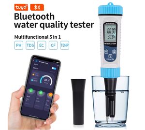 <span class=keywords><strong>5</strong></span> <span class=keywords><strong>In</strong></span> <span class=keywords><strong>1</strong></span> Digitale Ph Meter Met Blue Tand Water Kwaliteit Pen Ec Tds Zout Sg Temperatuur Watertester Voor <span class=keywords><strong>Aquarium</strong></span> Hydrocultuur Zwembad - Product Image 1