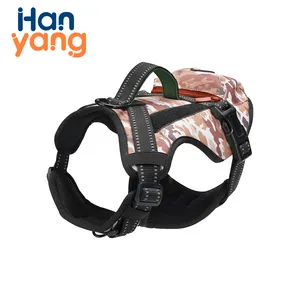 OEM Outdoor Tactical Dog Training Harness No Pulling Front Clip Working Dog Pet Harness packs Adjustable Soft Padded Dog Vest