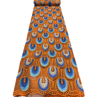 Dentelle Guipure Africaine NI.AI, Tissu Voile Soluble dans l'Eau Nigérian, Dentelle Florale à Cordons pour Mariage et Fêtes