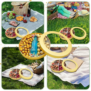 B722 Vàng vàng rỗng lớn hình tròn Hộp quà tặng với cửa sổ charcuterie tông dâu tây bao bì làm cỏ hộp sô cô la - Product Image 4