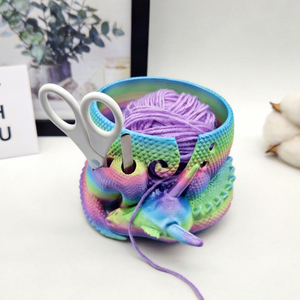Contenitore Porta Filati a Forma di Dinosauro Stampato in 3D, Organizzatore Multi-Scomparto per Accessori da Lavoro a Maglia e Uncinetto - Product Image 2