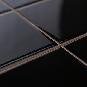Piastrelle Pretagliate Nere Lucide 20x20, Mosaico 10x10 per Pareti e Pavimenti - Product Image 3