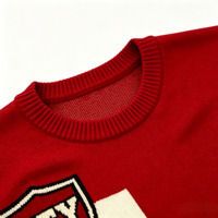 Sweat-shirt personnalisable pour homme, tricot respirant, t-shirts pour homme, ourlet à franges, logo rouge et blanc, sweat-shirt en tricot jacquard