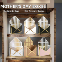 Boîtes d'emballage pour bouquets de fleurs de la Fête des Mères en stock, en carton recyclable et pliable, sacs cadeaux pour fleuristes