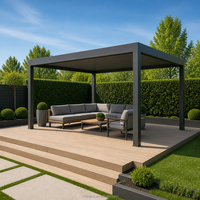 Pergola en aluminium 3x4m avec supports 6x6, gazebo extérieur en aluminium 4x3 pour la décoration de jardin et de terrasse de villa