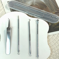 Kit d'outils de soin personnel pour l'acné : Aiguilles à double extrémité pour l'extraction des points noirs et des imperfections, 4 pièces, ensemble d'aiguilles anti-acné de bonne qualité