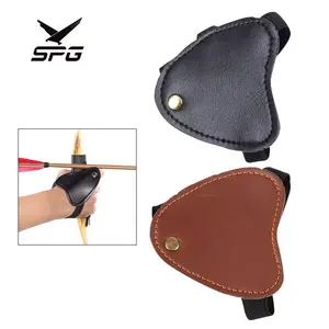 SPG arc de tir à l'arc garde-main traditionnel recourbé Longbow jeu de flèches protège-doigts de chasse accessoires de protection des mains en cuir