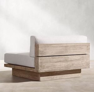 Chaise longue de jardin en teck populaire pour l'extérieur, chaise sans accoudoirs en bois massif - Product Image 6