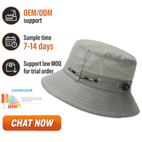 Chapeau de pêche pliable pour hommes, protection solaire UPF 50+, large bord, respirant, maille technique, 100% polyester, vente en gros
