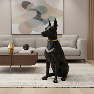 Estatua de Perro Dóberman Pinscher de Resina con Textura de Alta Calidad, Tamaño Real, para Decoración del Hogar y Escultura de Fibra de Vidrio Lista para Exportación - Product Image 6