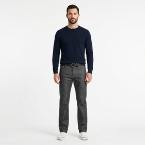 Jeans de Mezclilla para Hombre, 100% Algodón, Corte Slim Fit, Pierna Recta, Lavado Oscuro, Estilo Casual, para Otoño - Product Image 6