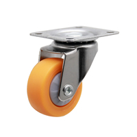 Usine personnalisée en gros, tige filetée légère orange, roue de roulette de meubles en nylon pour étagère à fleurs, roulette de refroidisseur d'air