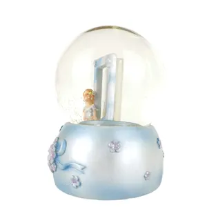 Christmas Gift Blue Dream Angel Wings Fairy Flowers Resin Starry Sky Crystal Ball