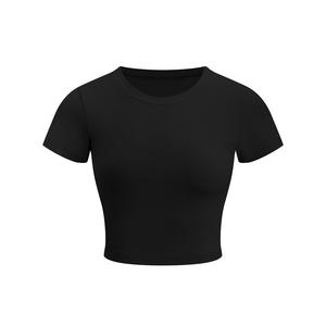 Op maat gemaakte bedrukte effen zomerse katoenen slim fit <span class=keywords><strong>T</strong></span>-shirt cropped tops dames <span class=keywords><strong>sexy</strong></span> baby tee <span class=keywords><strong>T</strong></span>-shirt hiphop <span class=keywords><strong>T</strong></span>-<span class=keywords><strong>shirts</strong></span> crop top voor vrouwen - Product Image 6