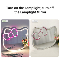 Miroir mignon au design nouveau avec lumière LED, lumière néon personnalisée, miroir LED décoratif pour la chambre des filles, salle de bain
