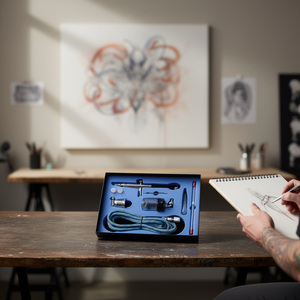 Airbrush Set Dual Action Gravity Feed 0.3 Mm Nozzle Portable Fine Detail <b>Work</b> 7.0Cc <b>Cup</b> Adjustable Speed - Product Image 2