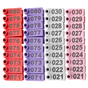 Customized 001-100 Red Purple White Pink Color Sheep Ear Mark Goat Farm Equipment Ear Tag Goat Livestock Eartags