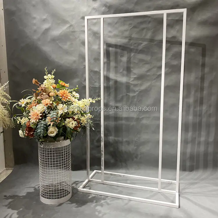 Glamorous Tall White Metal Elegant Display Plinth Centerpiece Stand
